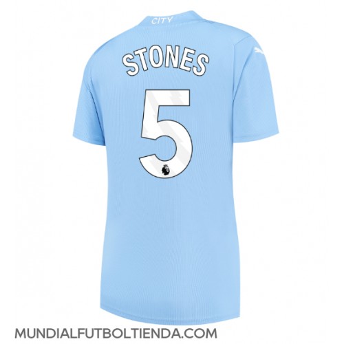 Camiseta Manchester City John Stones #5 Primera Equipación Replica 2023-24 para mujer mangas cortas